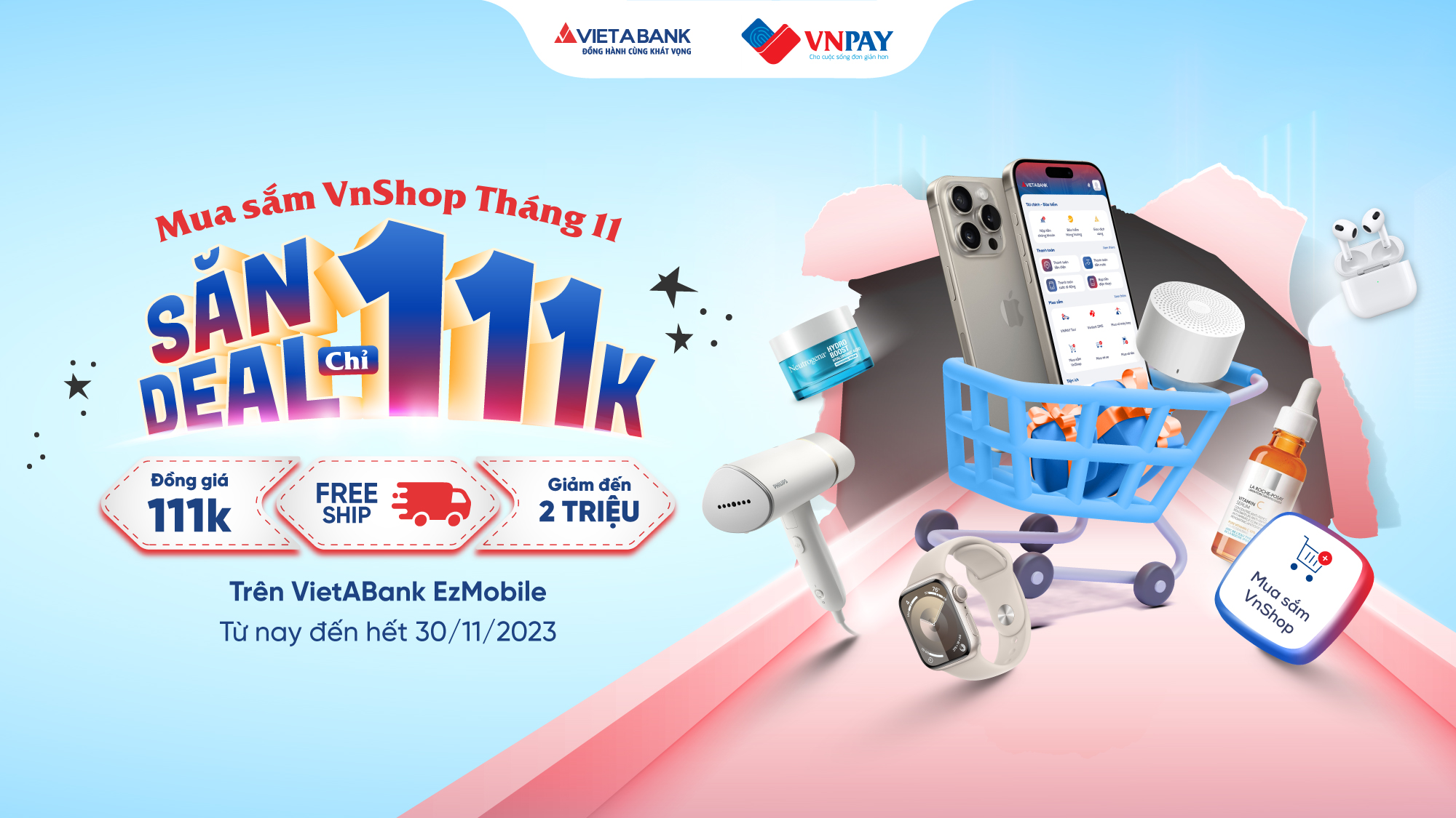 🛒Tặng ngàn deal sốc chỉ 111k mua sắm VnShop 